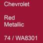 Preview: Chevrolet, Red Metallic, 74 / WA8301.